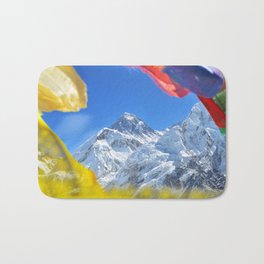 Summit of mount Everest or Chomolungma - highest mountain in the world, view from Kala Patthar,Nepal Bath Mat | Landscape, Photo, Nature 