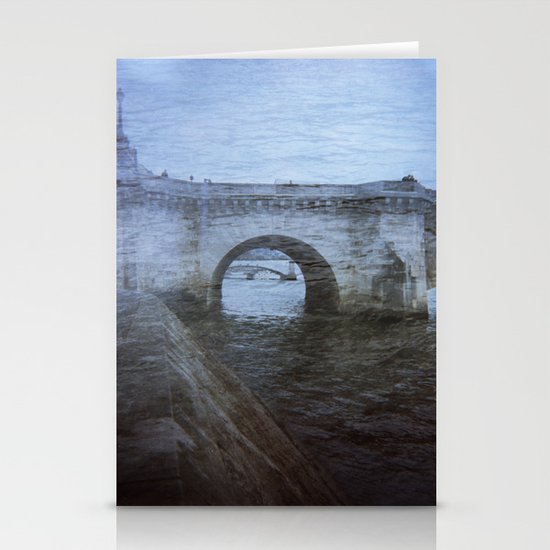 Paris Bridge & Seine Holga Double Exposure Stationery Cards