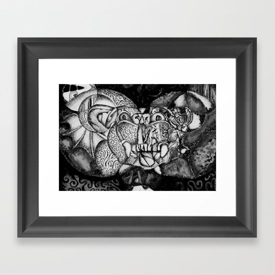 broken gargoyle Framed Art Print