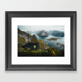 Reinebringen Moody Fjord Landscape Framed Art Print