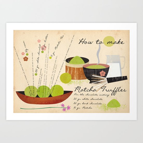 How to make Matcha Truffles Art Print