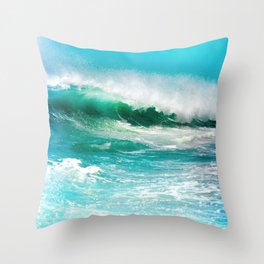 Ocean Wave Rip Curl Throw Pillow