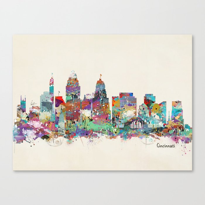 Cincinnati Ohio Skyline Canvas Print By Bribuckley Society6
