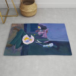 The Old Tennis Player Rug | Painting, Game, Curated, Pop Art, Funny 