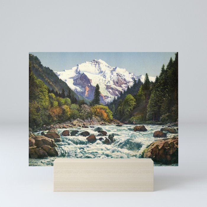 Mountains Forest Rocky River Mini Art Print