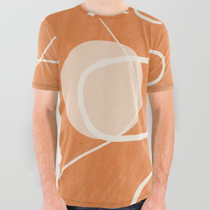 Abstract Face Line Art 14 All Over Graphic Tee