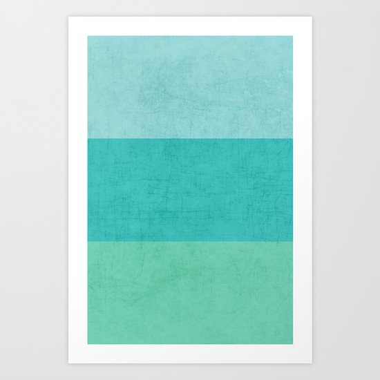 three stripes - teal Art Print