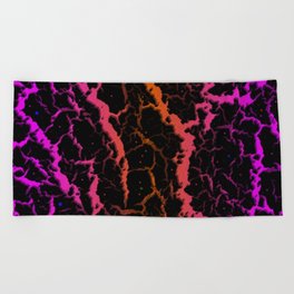 Cracked Space Lava - Pink/Orange Beach Towel