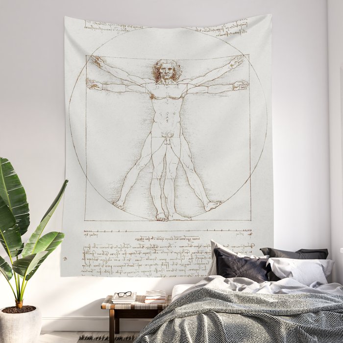 Vitruvian man tapestry store