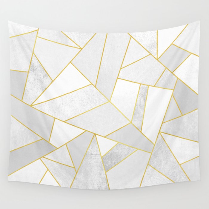 White Stone Wall Tapestry