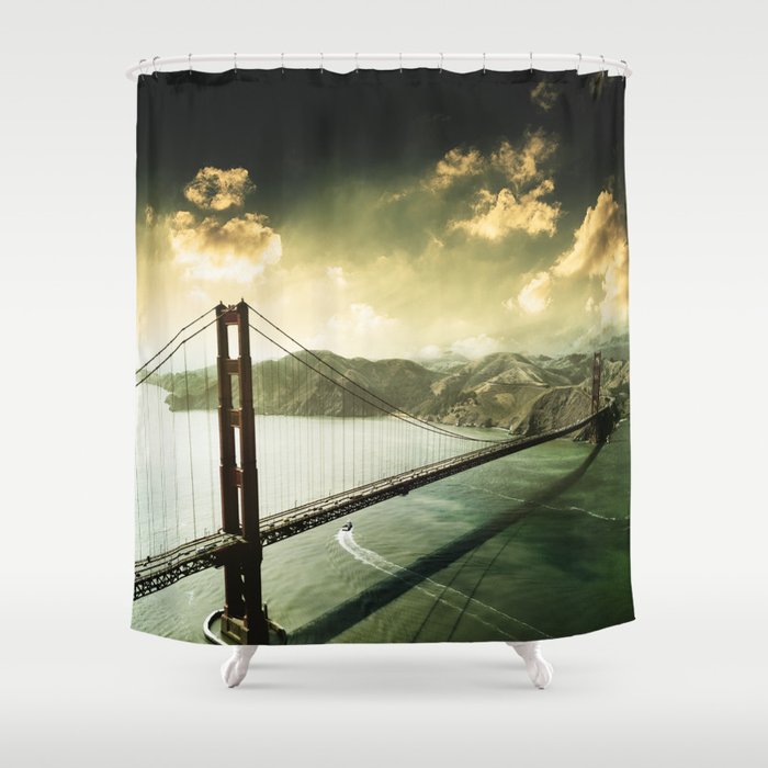 Golden Gate Bridge In San Francisco Shower Curtain By Franckreporter Golden Gate Bridge In San Francisco Shower Curtain