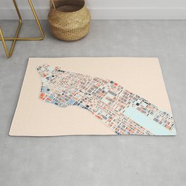 New York City Colorful Map-Manhattan Rug