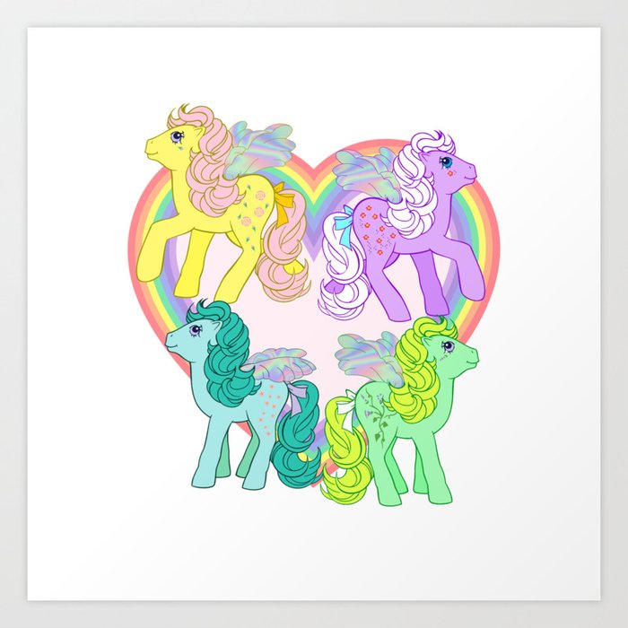 G1 My Little Pony Flutter Ponies Art Print By Gertee Society6