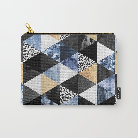 Blue Triangles Carry-All Pouch