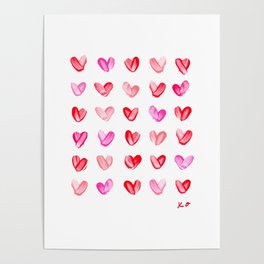 Little Painted Hearts Poster