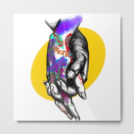 Hand and hand Metal Print