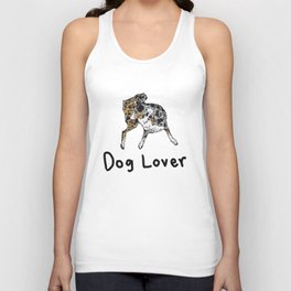Dog Lover (Spotted Australian Shepherd) with words Tank Top