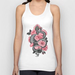 Snakes and peach roses Unisex Tank Top