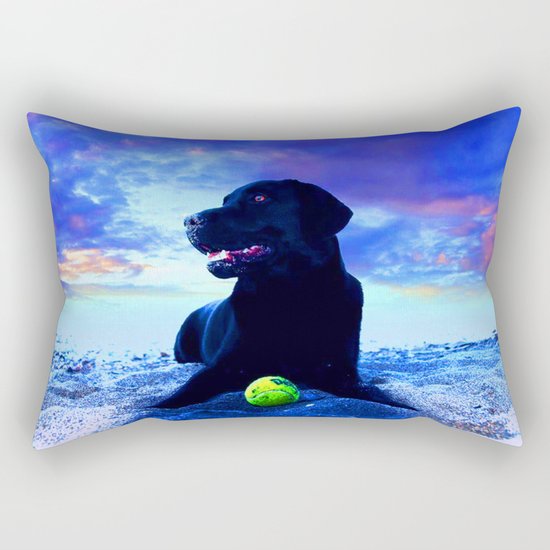 Ziggy Black Labrador Rectangular Pillow