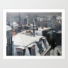 Gustave Caillebotte - Rooftops in the Snow Art Print