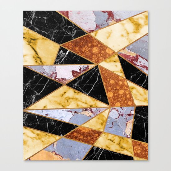 Abstract #458 Molten Metal & Marble Canvas Print