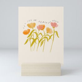 "Let Joy In Again And Again" | Floral Hand Lettering Design Mini Art Print