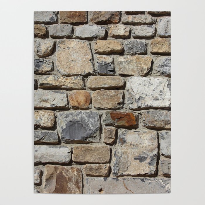 facade stones wall, brick wall pattern photos Poster