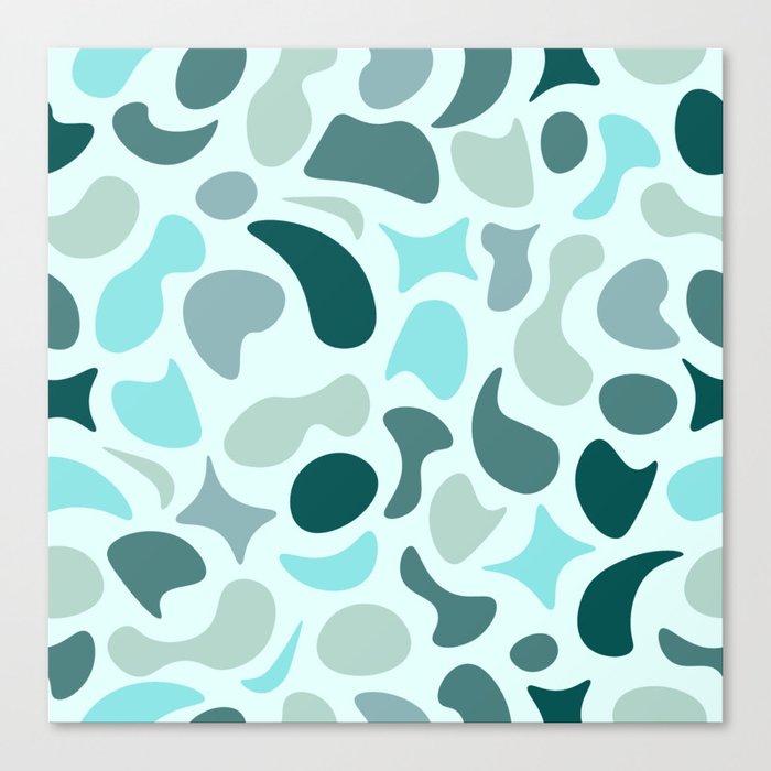 Colorful Ocean Pastel Cutouts Abstract Canvas Print