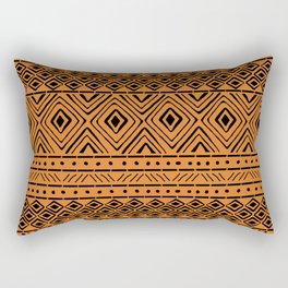 African Mud Cloth // Orange Rectangular Pillow
