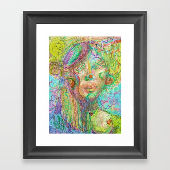 Psychedelic Girl Framed Art Print