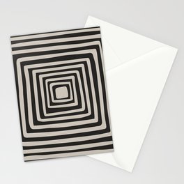 Abstract Concentric Squares Shapes Art - Prussian Blue and Dutch White Stationery Card