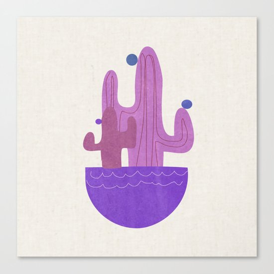 Purple Cactus Canvas Print