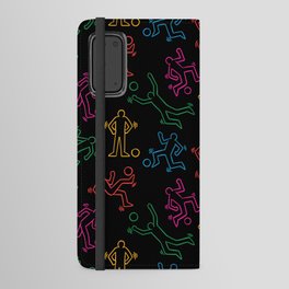 Soccer players doodle pattern. Digital Illustration Background Android Wallet Case