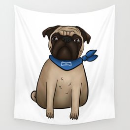 Fawn Pug Wall Tapestry