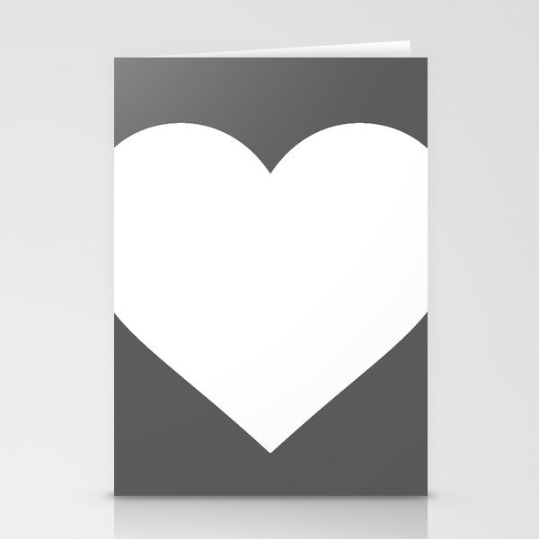Heart (White & Grey) Stationery Cards