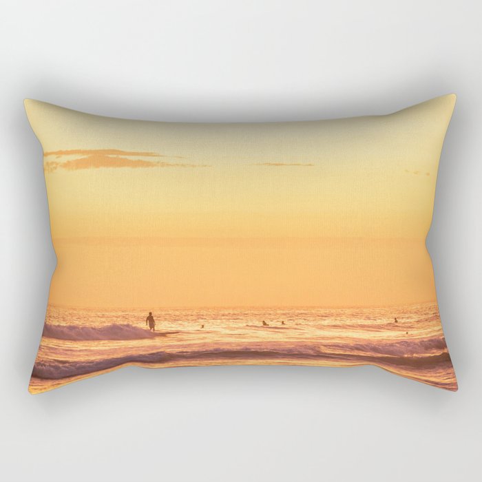 Sunset Surf Photograph Rectangular Pillow