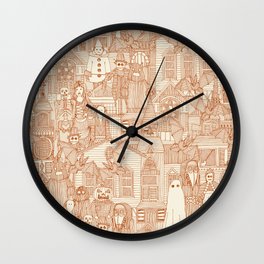 vintage halloween rust ivory Wall Clock