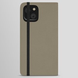 Dark Brown Solid Color Pantone Covert Green 18-0617 TCX Shades of Yellow Hues iPhone Wallet Case