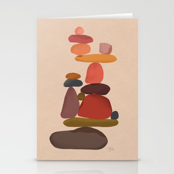 Balancing Stones - Pinks Stationery Cards