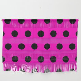 Hot Pink and Black Polka Dots Wall Hanging