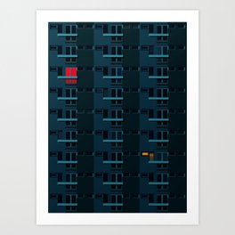 Night in the Tower Block  Art Print