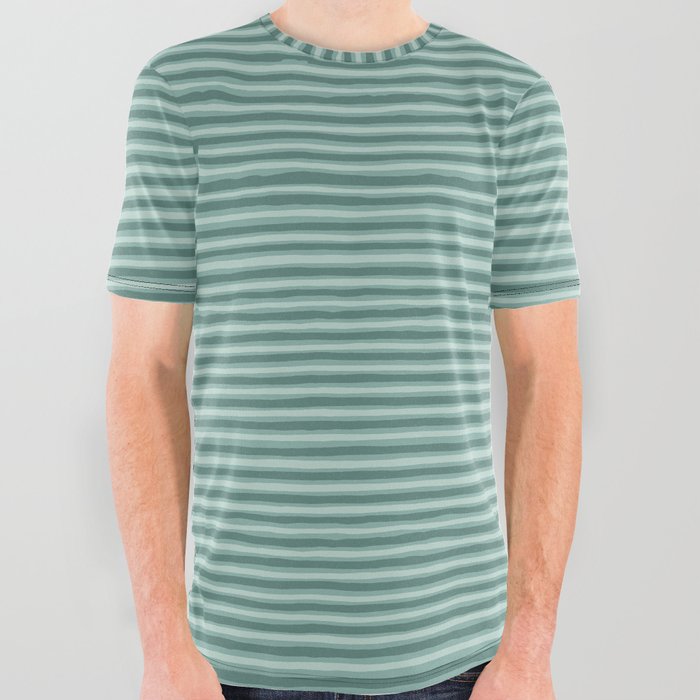 Seafoam Stripes All Over Graphic Tee