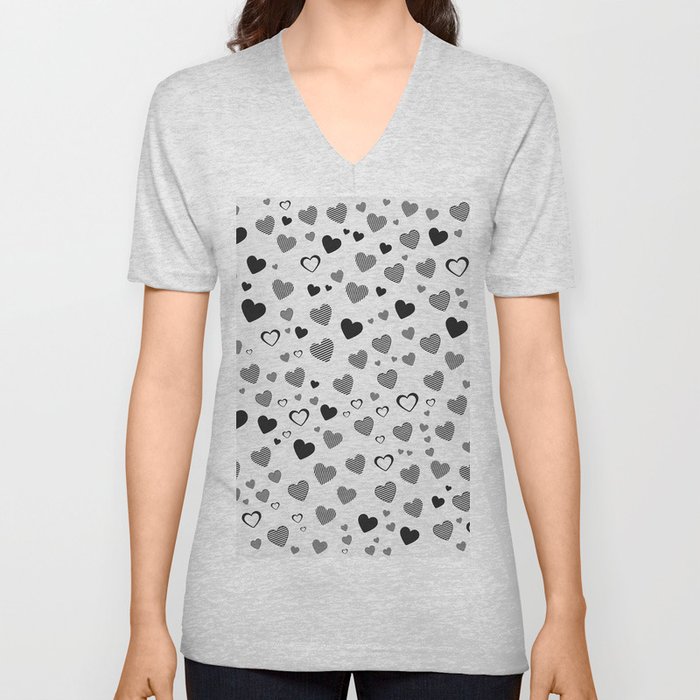 Vintage heart pattern for valentine's day V Neck T Shirt