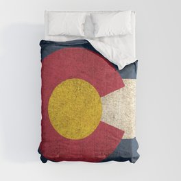 Old and Worn Distressed Vintage Flag of Colorado Comforter