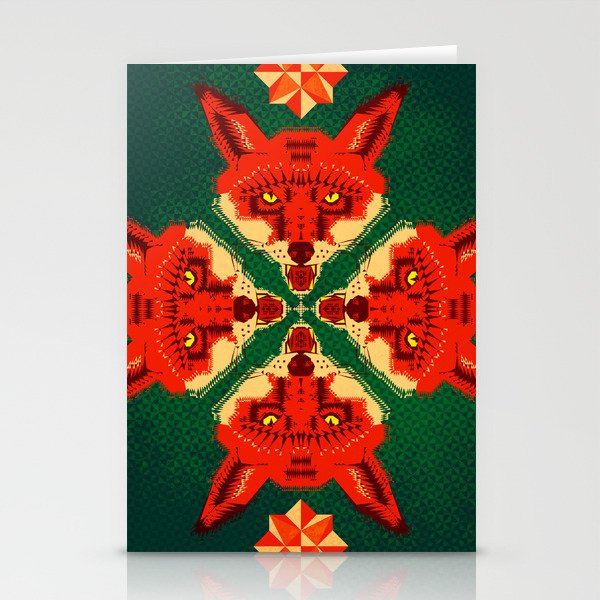 Fox Cross geometric pattern Stationery Cards