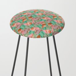 abstract pattern with watercolor spots in brown and green colors Counter Stool