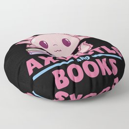 Just A Girl Who Loves Axolotls And Books Floor Pillow