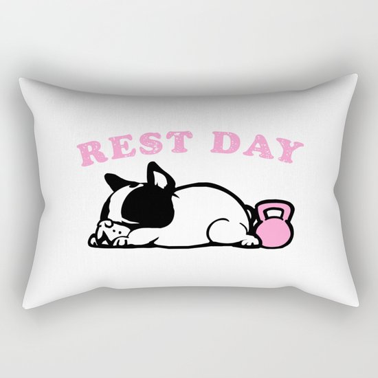 Rest Day Frenchie Rectangular Pillow