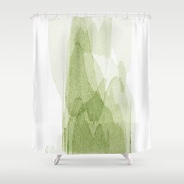 transparent 3 - green Shower Curtain