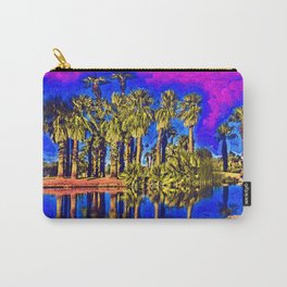 Papago Palms  Carry-All Pouch | Phoenix, Water, Kirttisdale, Arizona, Papagopark, Pond, Tropical, Fauvism, Reflection, Palmtrees 